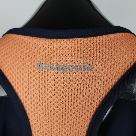 Patagonia Athletic Racer Back Sport All Weather Dress Sz M Neon Orange/Blue - Picture 4 of 10